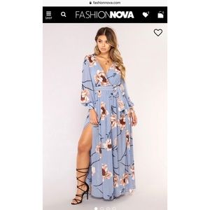 Park Avenue Maxi Dress - Light Blue